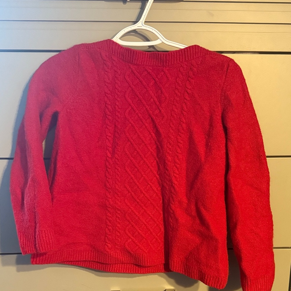 Talbots Red Cable Knit Women's Cardigan